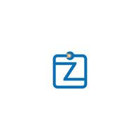 Letter Z  logo icon forming a wrench and bolt design vector