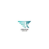 Triangle K logo letter design vector