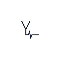 Letter Y icon logo combined with pulse icon design vector