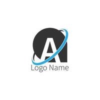 logotipo de icono de letra a círculo, concepto de círculo de icono de letra de diseño vector