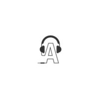 letra a y logotipo de podcast vector