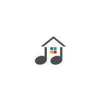 logotipo de la casa de música vector