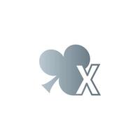 Letter X logo combined with shamrock icon design vector