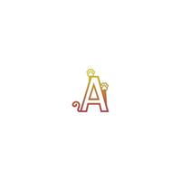 Letter A logo design Dog footprints concept icon vector