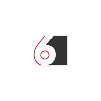 Number 6 on square design vector