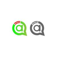 Letter A Wireless Internet in the chat bubble logo vector