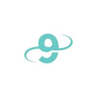 Number 9 logo icon design vector