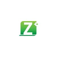 Letter Z logo icon with medical cross design vector