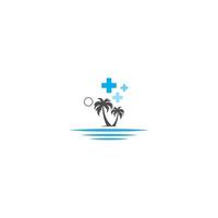 Medical palm beach logo icon concept vector