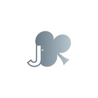 Letter J logo combined with shamrock icon design vector