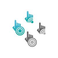 Digital hand touch technology logo icon design vector