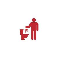 Do not litter in the toilet icon vector
