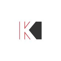 Letter K on square design vector