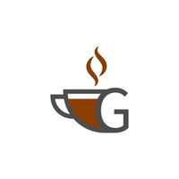 concepto de logotipo de letra g de diseño de icono de taza de café vector