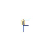 letra f combinada con diseño de logotipo de icono de trigo vector