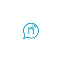 Letter n, Wireless connecting logo vector