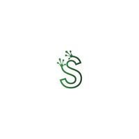 Letter S logo design frog footprints concept vector