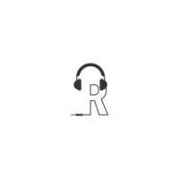 Letter R and podcast logo vector