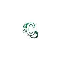 Chameleon font, letter logo icon design vector