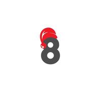 Number 8 Santa hat concept design vector