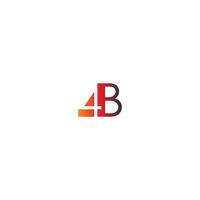 Letter 4B logo combination vector