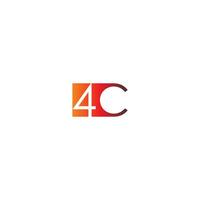 Letter 4C logo combination vector