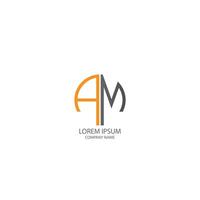 Circle AM logo letter design vector