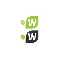 Letter W  logo leaf icon design concept vector