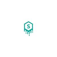 Letter S logotype in green color design concept vector