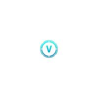 Circle V  logo letter design concept in gradient colors vector