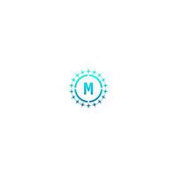 concepto de diseño de letra del logotipo de círculo m en colores degradados vector