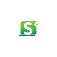 Letter S logo icon with medical cross design vector