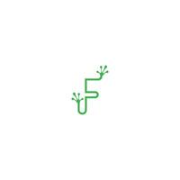 Letter F logo design frog footprints concept vector