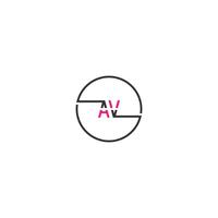 AV logo letter design concept vector