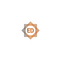 diseño de letras del logotipo de ed cuadrado vector