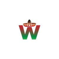 Letter W Mexican hat concept design vector