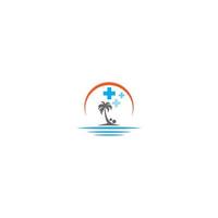 concepto médico del icono del logotipo de palm beach vector