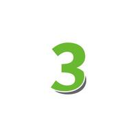 Number 3 logo icon design concept vector