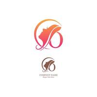 Beautiful face logo letter O icon in front  design vector