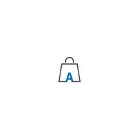 Letter A  on shopping bag vector