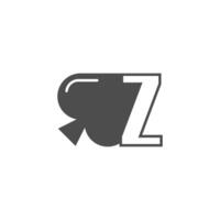 Letter Z logo combined with spade icon design vector