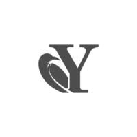 Letter Y and crow combination icon logo design vector