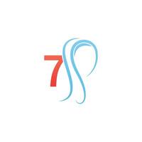 Number 7 icon logo combined with hijab icon design vector