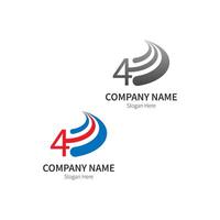 Number 4 Logo Business Template Vector