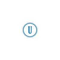 Letter U  logotype in blue color design vector