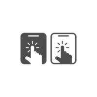 Digital hand touch technology logo icon design vector