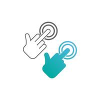 Digital hand touch technology logo icon design vector