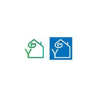 Letter Y house with love icon logo vector