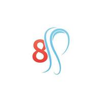 number 8 with veil icon logo, hijab logo vector