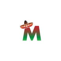 Letter M Mexican hat concept design vector